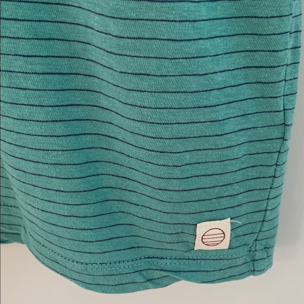 Marine Layer Men’s Hemp Blend Striped Pocket Tee Shirt Size Large Green - Picture 5 of 11